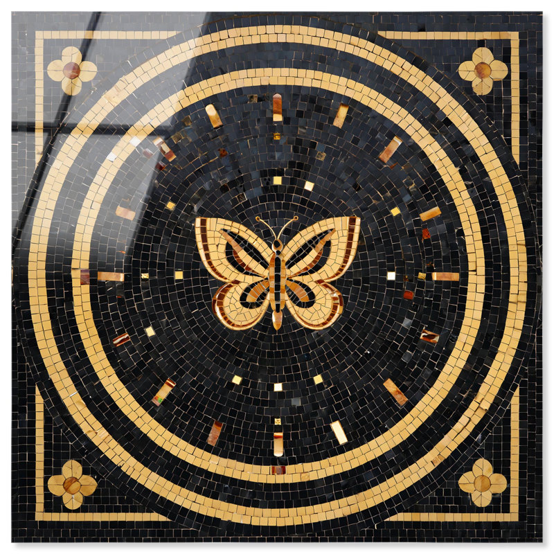 Butterfly Mosaic Art Acrylic Print by Art Remedy, 40" H x 40" W
