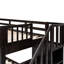 Lit superposé à escalier avec garde-corps et rangement, lit simple à finition, rangement pratique pour la chambre à coucher-1277323778