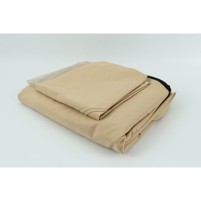 10X10 Ft Patio Gazebo Replacement Canopy In Tan. . Drain Holes For Water Drainage. Net A - Outdoor Space - Fabric. To Keep Dry. - Life