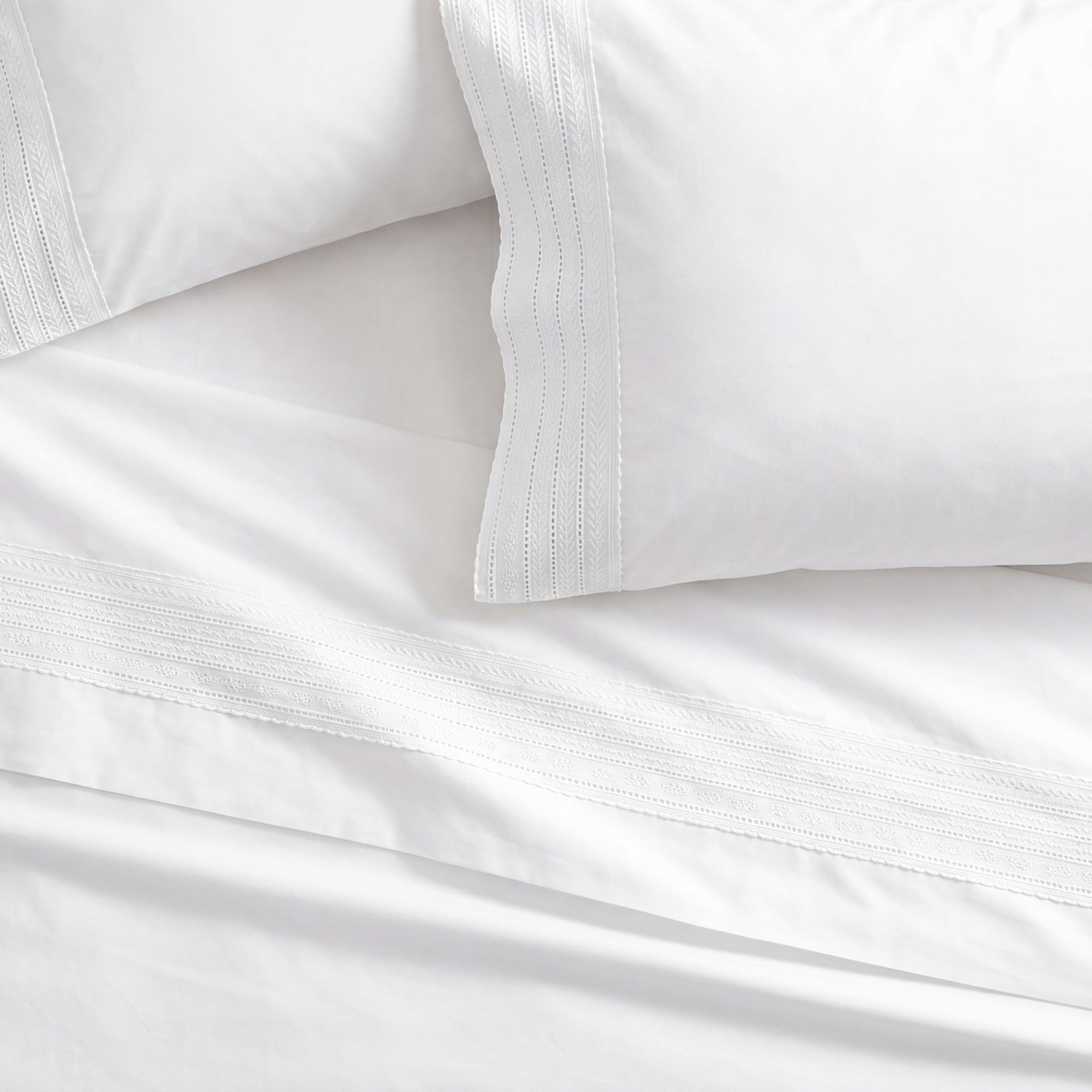 Baya Cotton Sheet Set, Queen Fitted Sheet with 2 Pillowcases