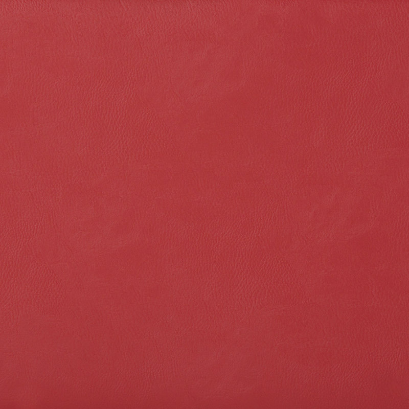 Crimson Red Tufted Faux Leather Cocktail Ottoman
