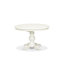 Ensemble de table de cuisine en bois massif 9 pièces comprenant une table de salle à manger avec rallonge et base piédestal, 8 chaises en bois, double dossier en X, lin blanc-1621543468-1627110237