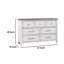 Commode Amby, 62 pouces, 7 tiroirs, bois d'acacia blanc campagne gris