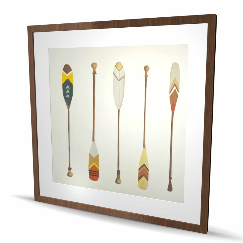 Pagaies de canot | Reproduction matte contemporaine encadrée