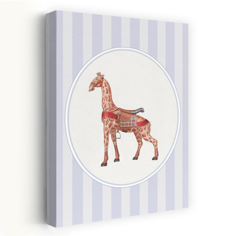 «Vintage Carousel Giraffe Classic Retro Vintage Architecture», reproduction d'art mural, 48" H x 32" W