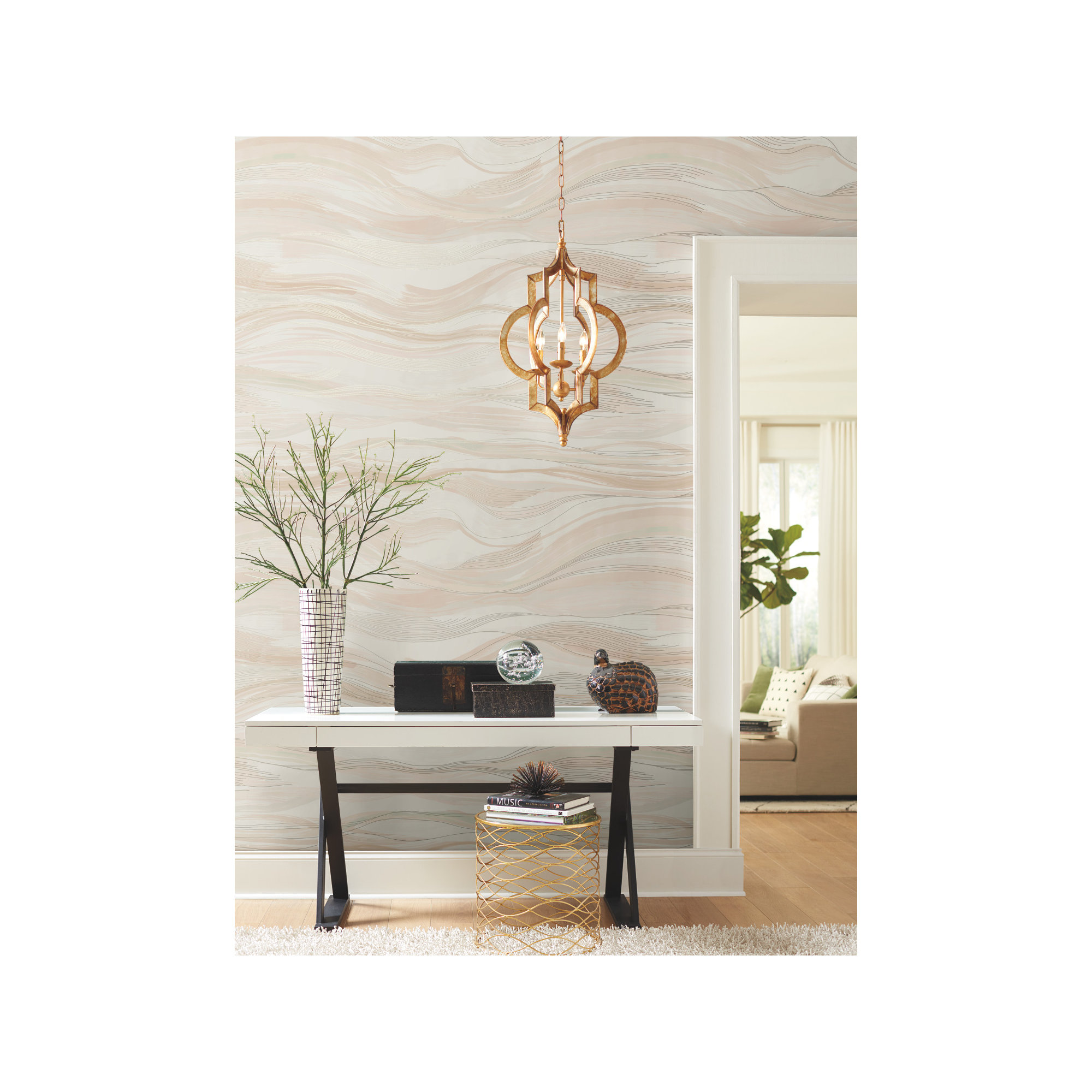 Almira Abstract Wallpaper, Beige