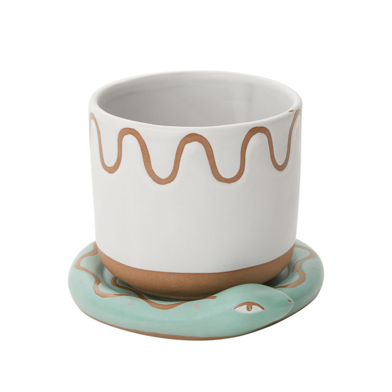 Pot à fleurs en céramique Khatijah Bindi, H 4,25 po x l 5,5 po x P 5,5 po