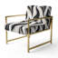 Chaise d'appoint rembourrée rayée blanche et noire Minimalist Elegance-844420247