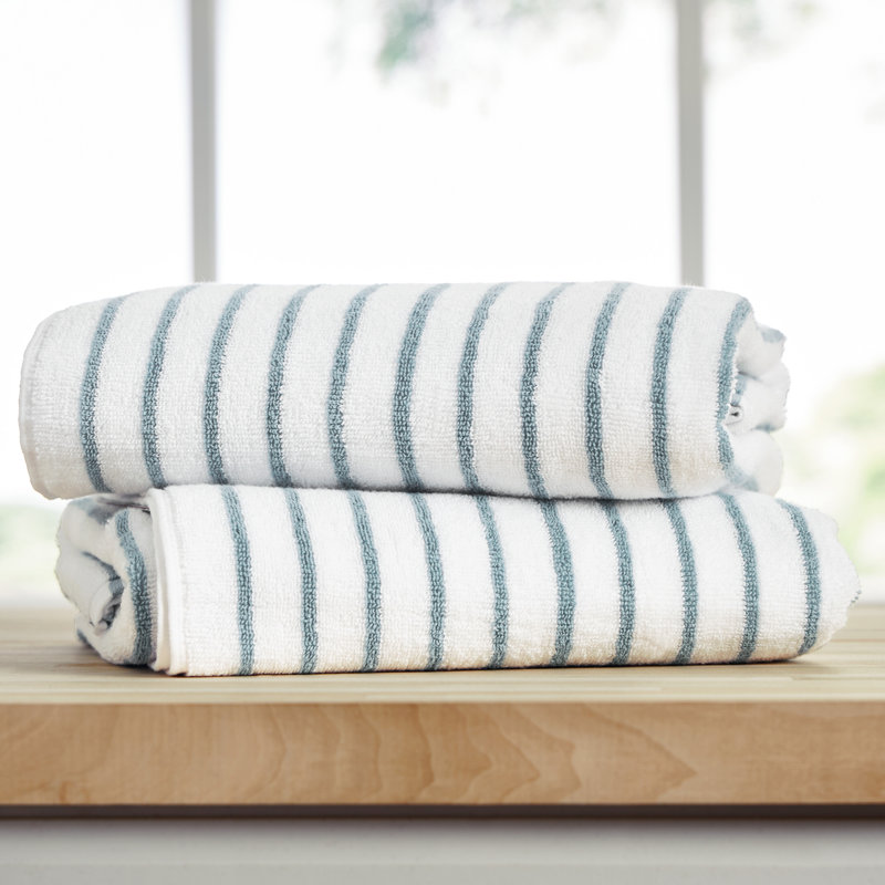 Serviette de plage 100% coton Carley Carley, Bleu clair