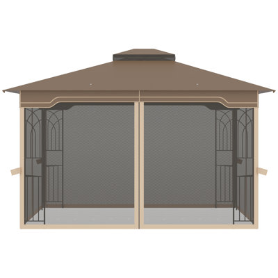 12 Ft. W x 10 Ft. D Metal Patio Gazebo Canopy