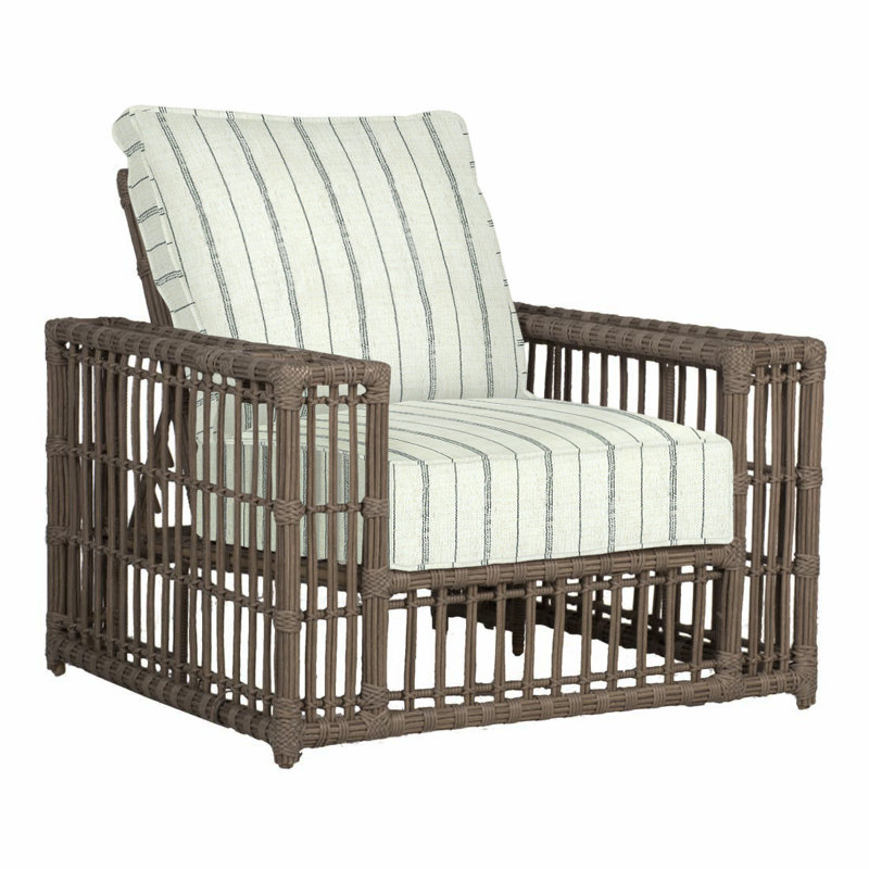 Newport Patio Chair with Cushions, Welt, Arbor Chambray, Onyx