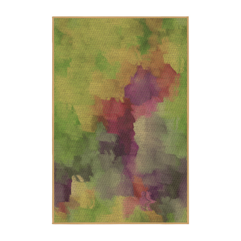 Tapis vert à motif abstrait, Rectangle 3 pi x 5 pi