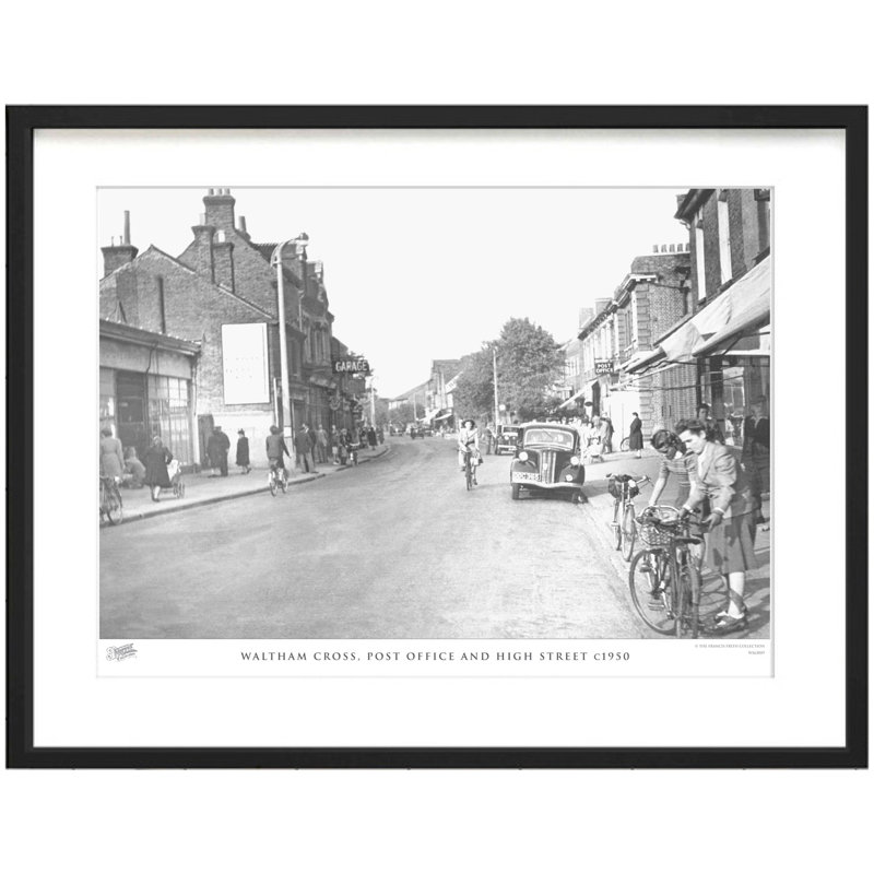 Waltham Cross, Post Office And High Street C1950 by Francis Frith - Single Picture Frame Print, 60cm H x 80cm W x 2.3cm D