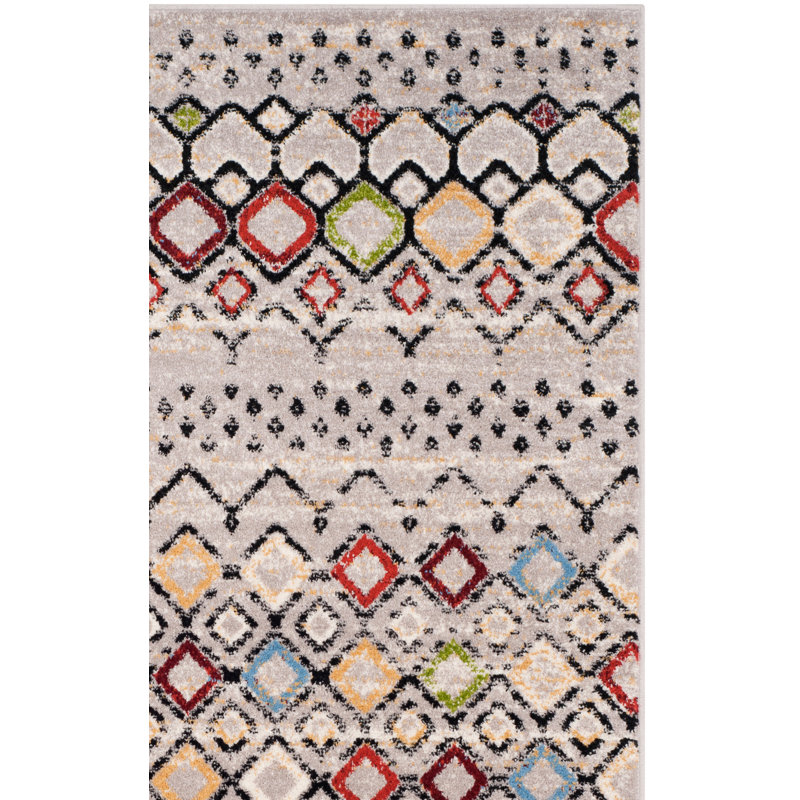 Tapis performance à motif sud-ouest Aird, Tapis de couloir 2 pi 3 po x 16 pi, Light Grey/Multi