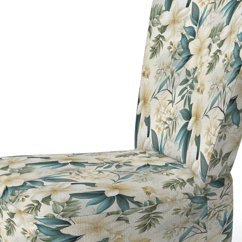 Serene Botanics Tropical Motif - Chaise d'appoint rembourrée Coastal, Motif tropical botaniques serein II