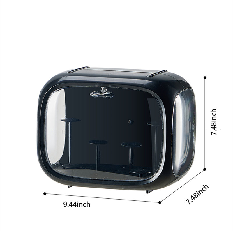 Boîte décorative en plastique Rooshi, Noir