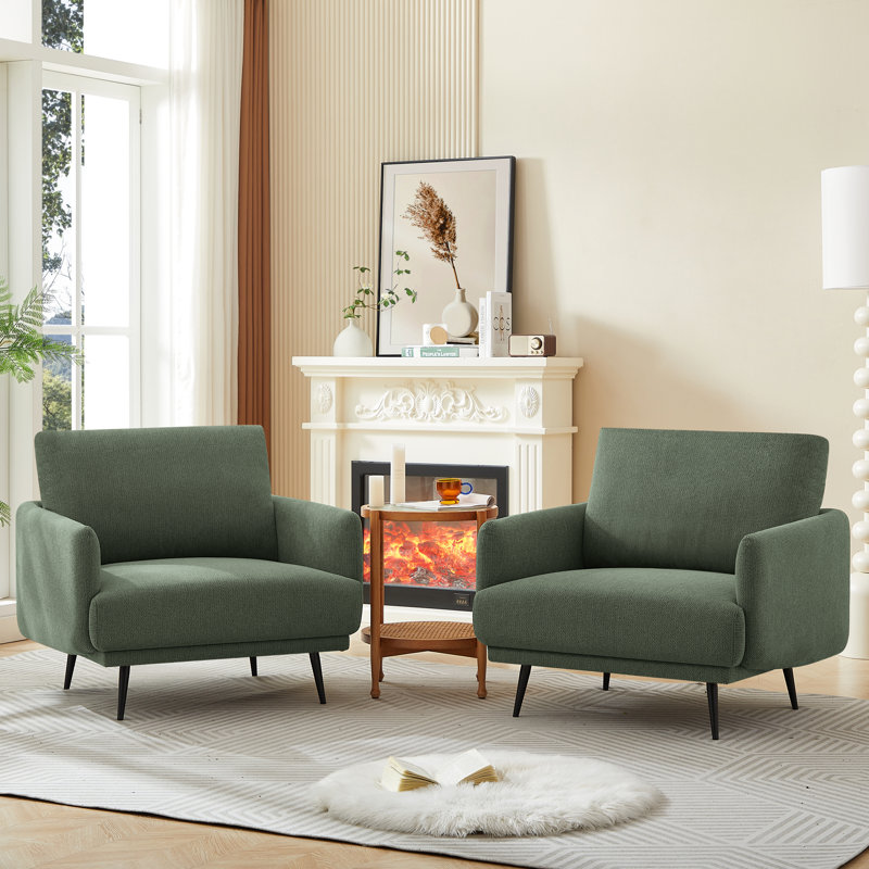 Fauteuil d'appoint à accoudoirs simples Chrisester Widest, Vert