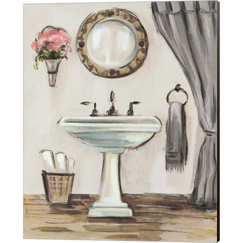 «Tuscan Bath Greige» par Silvia Vassileva, art sur toile (ensemble de 2)