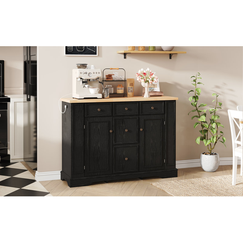 Sideboard Buffet Cabinet with Spacious Storage, Black