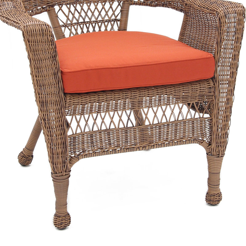 Chaise de patio avec coussins Burrowes, Rouge, Miel