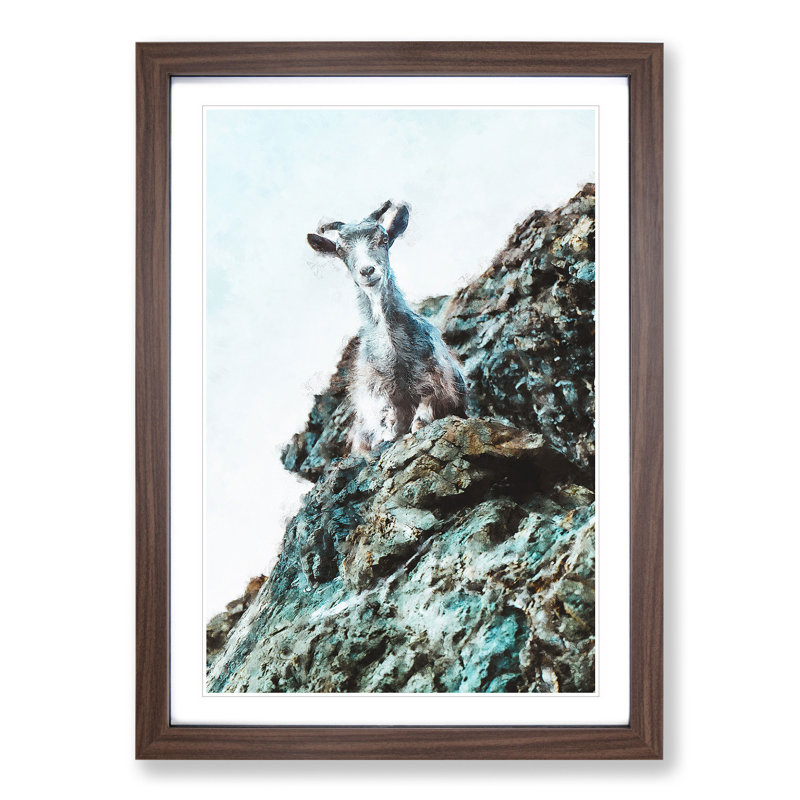 Mountain Goat Vol.1 - Framed Print, Walnut Framed, 48cm H x 36cm W x 2cm D