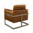 Genuine Leather Accent Arm Chair with Metal Leg-165495237