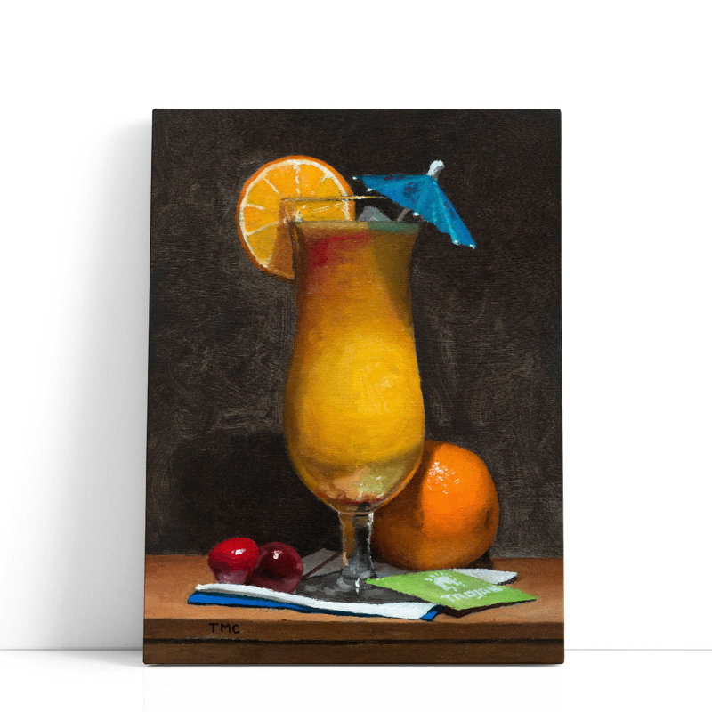 «Beachside Cocktail Bliss», reproduction d'art sur toile, H 16 po x l 12 po