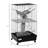 PawHut Ferret Cage, Small Animal Habitat Metal Pet Cage with Wheels Brakes, Hammocks, Hanging Tunnels, and 3 Doors, Black
