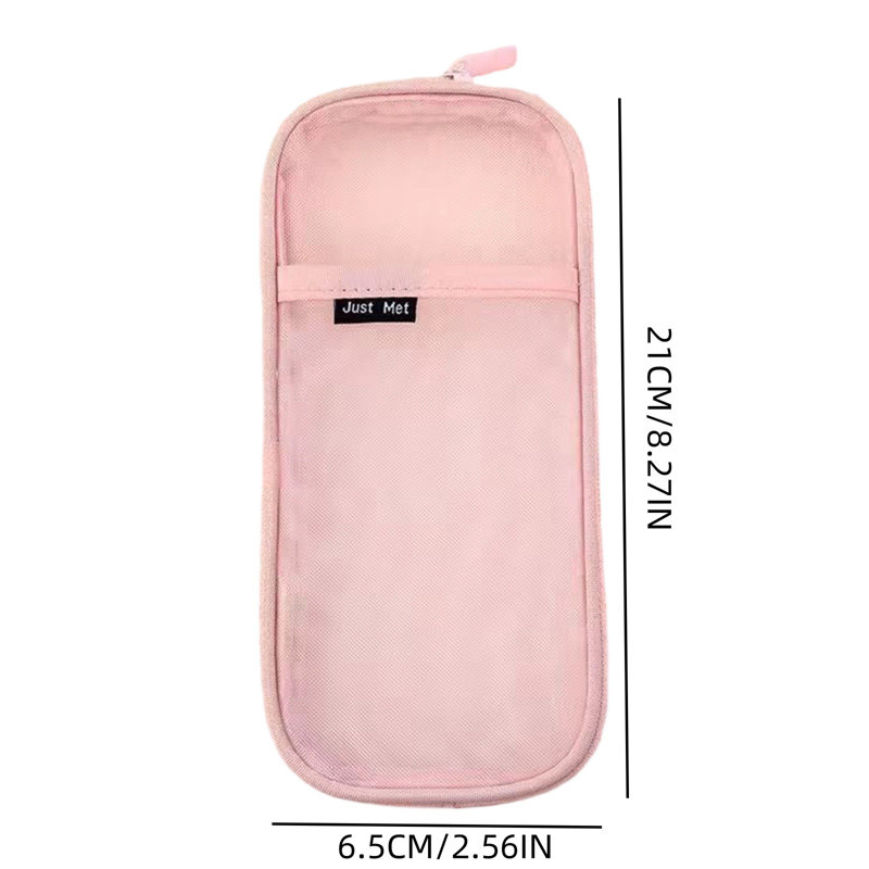 Trousse à crayons grande capacité en maille, double couche transparente, trousse multifonction pour les élèves du primaire et du collège.