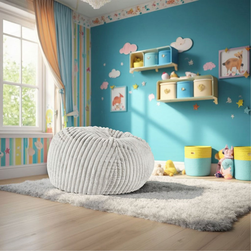 Méridienne 40 pouces en mousse viscoélastique Minky, Polyester blanc