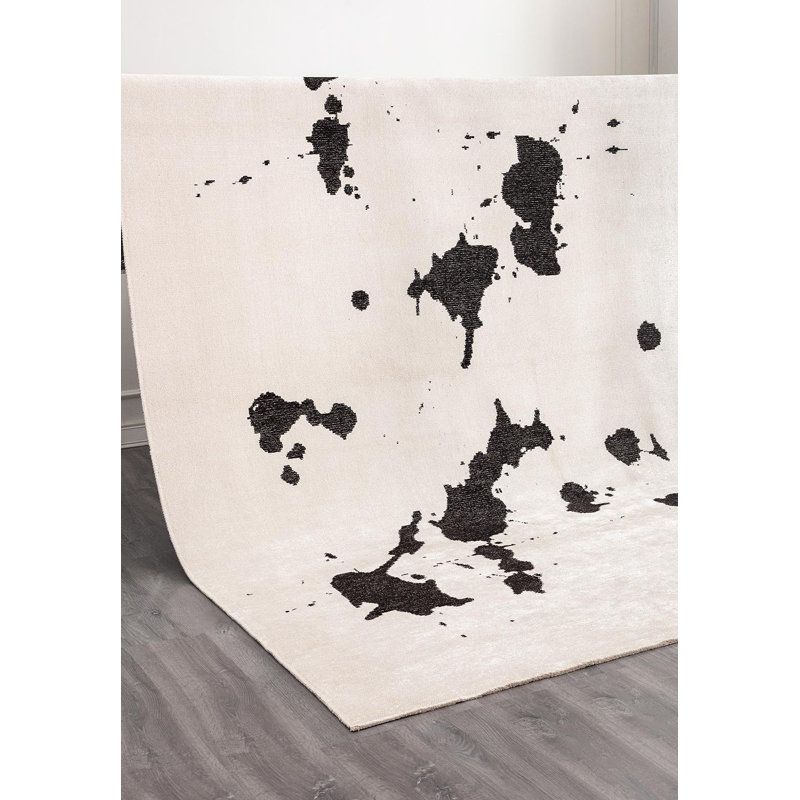 Mid Century Modern Abstract Opart Rug, Rectangle 9'10" x 14'