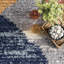 Tapis abstrait bleu / gris / orange Gulizar-501414936