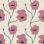 Flourish - Fuchsia Linen Floral Wallpaper by Natalie Papier