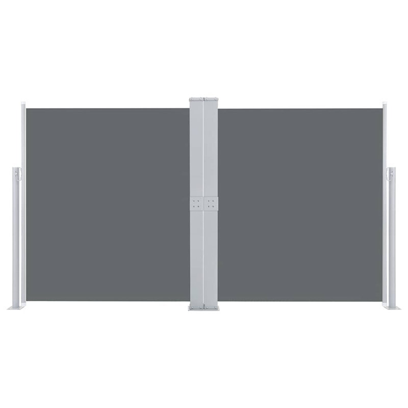 Paravent rétractable avec auvent pliant, Anthracite, H 55,1 po x l 236,22 po