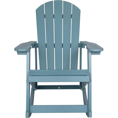 Savannah Poly Resin Wood Adirondack Rocking Chair - All Weather Sea Foam Polystyrene - Stainless Steel Hardware