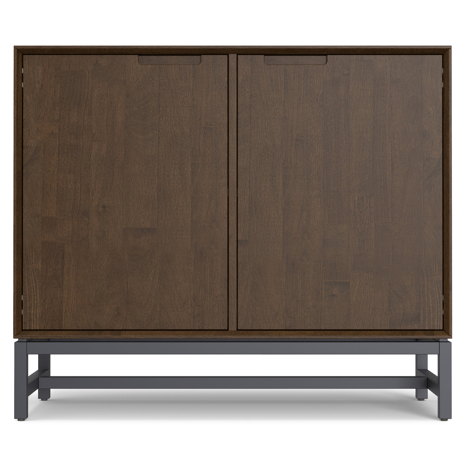 Banting 42"W Solid Hardwood Modern Industrial 2-Door Sideboard Buffet with Metal Frame and Legs