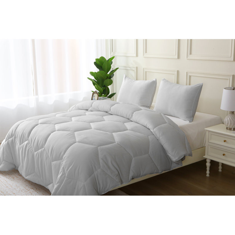 Ensemble d'édredon surdimensionné en microfibre Better Style Home, Gris, Édredon pour très grand lit + 2 taies décorativ