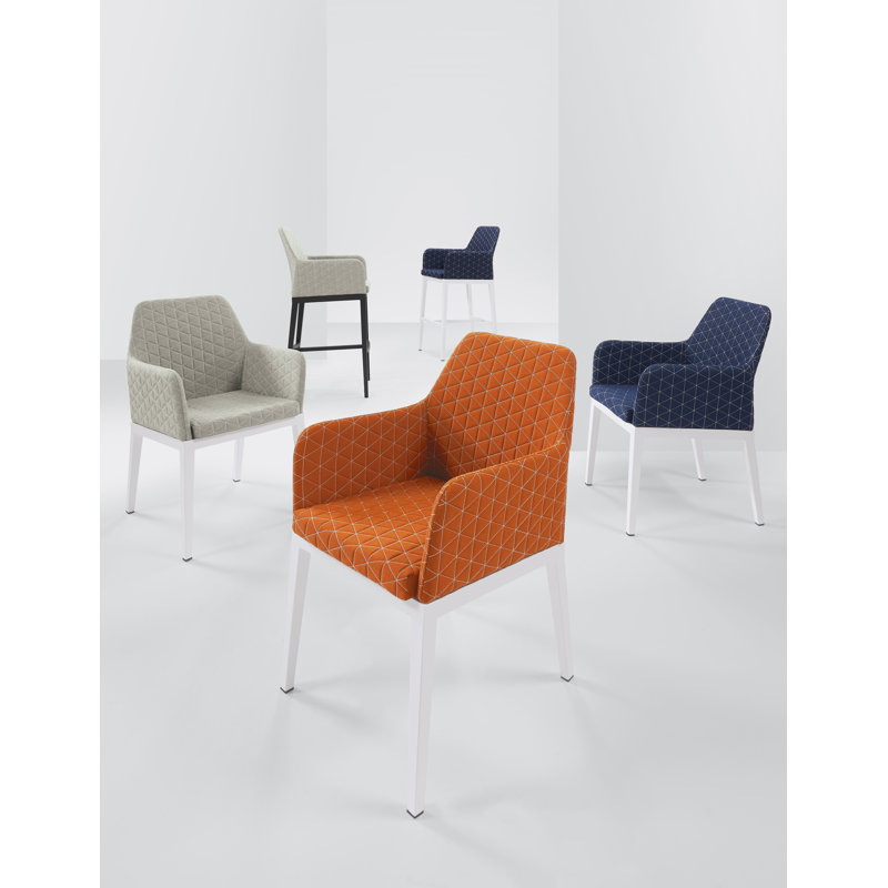 Oland Outdoor Bar Stool, Spectrum Indigo Sunbrella®, Chalk