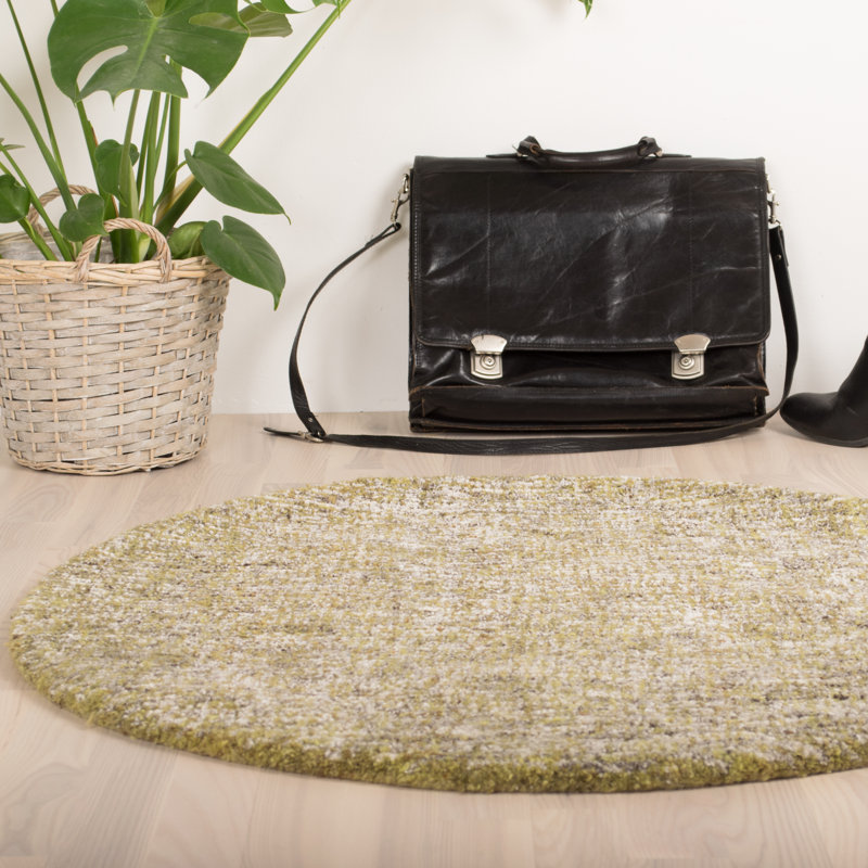Barron Solid Colour Hand Woven Area Rug, Round 90cm