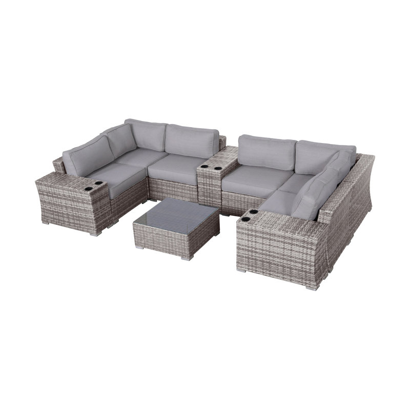 Fully Assembled 8 Piece Sectional Seating Group with Cushions