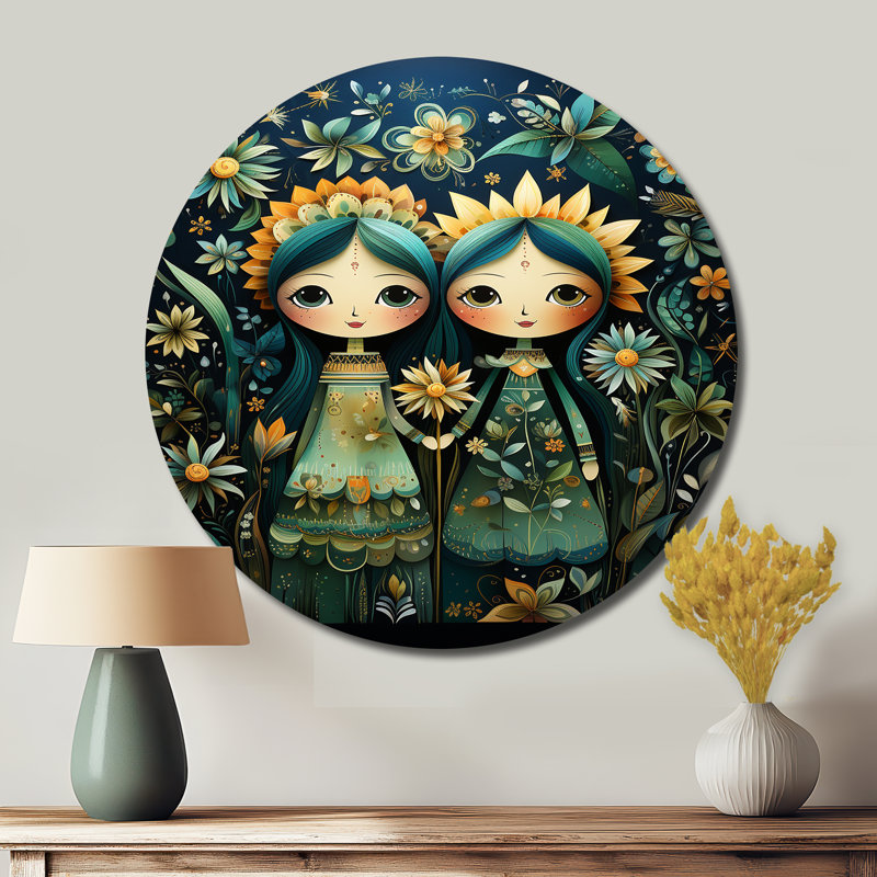 Rêves mexicains d'Oaxaca - Art rond en métal, H 16 po x l 16 po