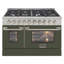 KUCHT Professional 48 po 6,7 pi cu Cuisinière au gaz propane avec brûleurs scellés, plaque chauffante et deux fours - une convection - en acier inoxydable avec porte de four vert olive-50147974-94094660