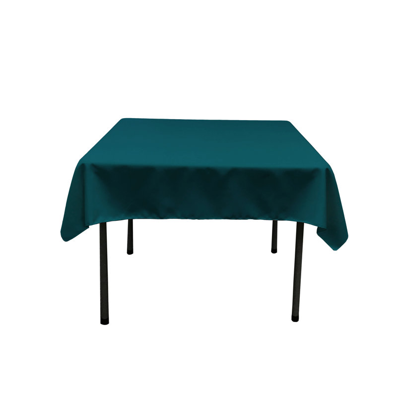 Solid Color Square Tablecloth - Basics by Wayfair™, Dark Teal, 52" Square
