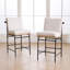 Dossier de tabouret de bar moderne rembourré avec accoudoirs poussables, tabouret de comptoir élégant avec repose-pieds, pour bar / îlot de cuisine / comptoir de réception (ensemble de 2)-672934896