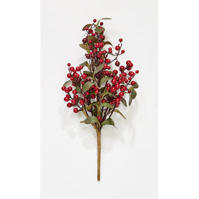 Ensemble de 3 petites baies de houx rouges artificielles 20 po et feuilles vertes, ensemble de 3