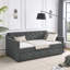 Élégant lit de jour rembourré avec couchette, offrant confort et style pour tout espace.-1639051521