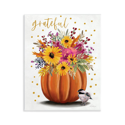 Plaque murale Grateful Pumpkin Bouquet, design par Elizabeth Tyndall