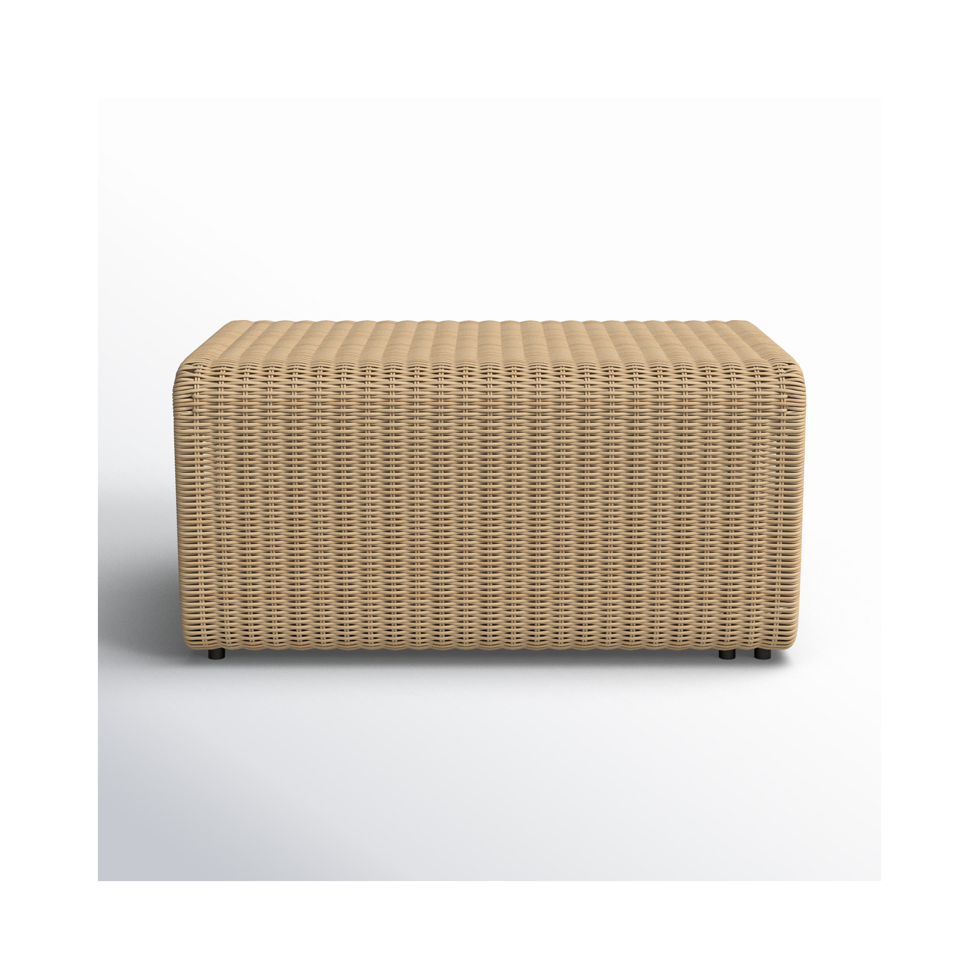Jimmy Resin Outdoor Ottoman, Natural