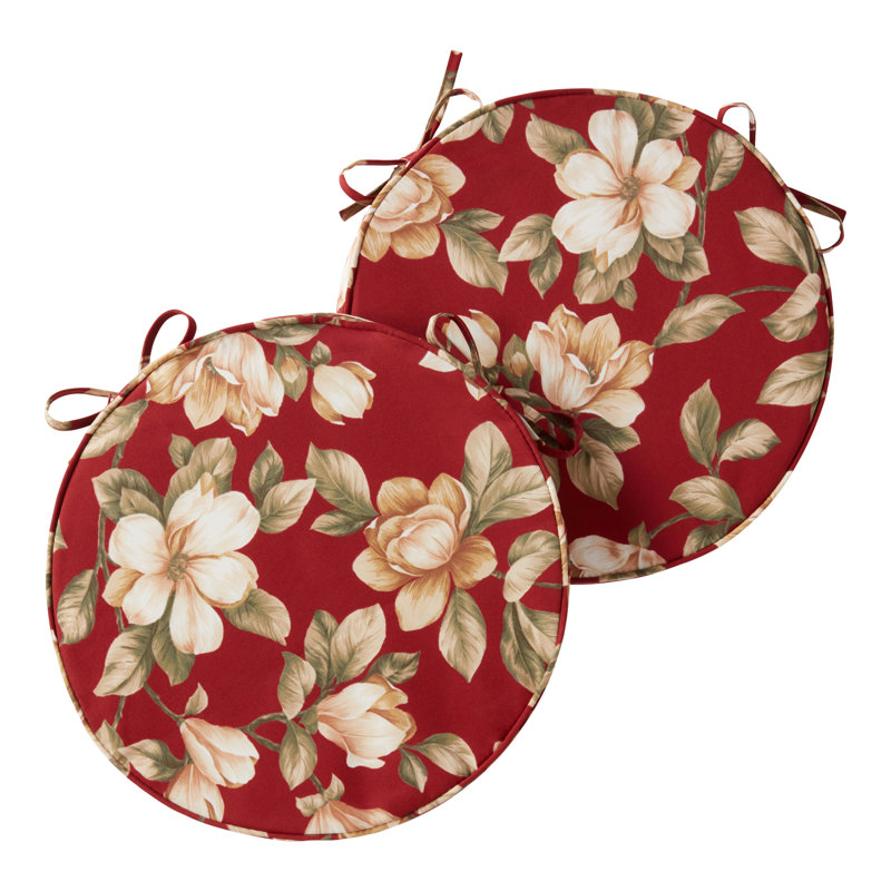 Outdoor Round Dining Chair Seat Pad, Roma Floral