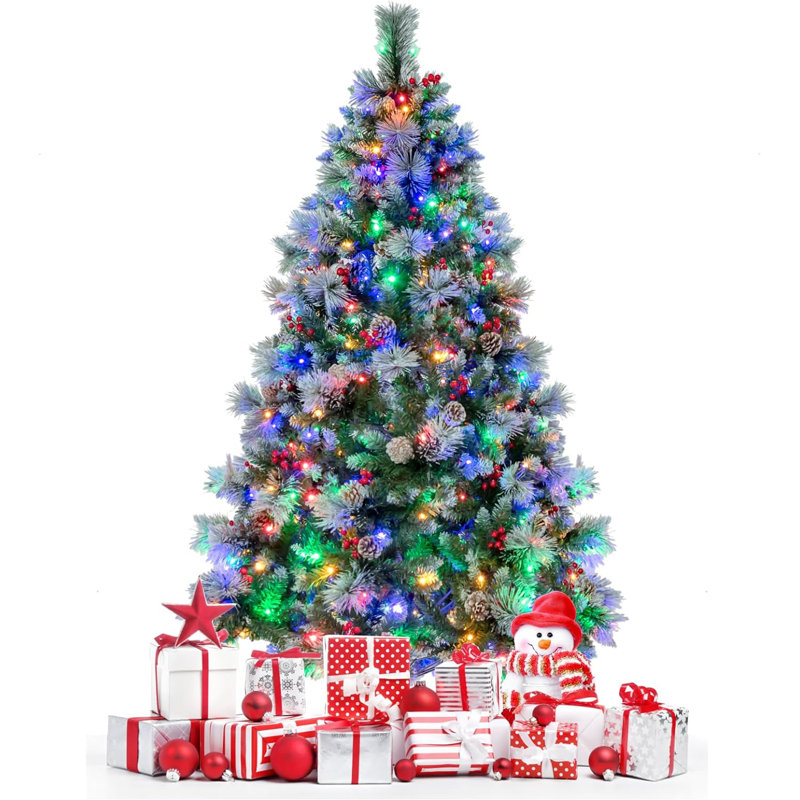 Lighted Artificial Pine Christmas Tree, 180cm H